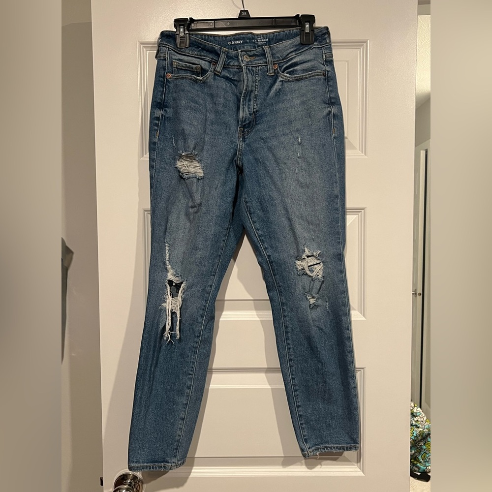 Old Navy High Rise OG Straight Distressed Jeans Size 4